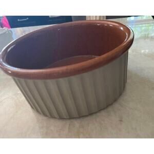 Bennington Pottery Vermont roundribbed pottery  bowl 8” souffle